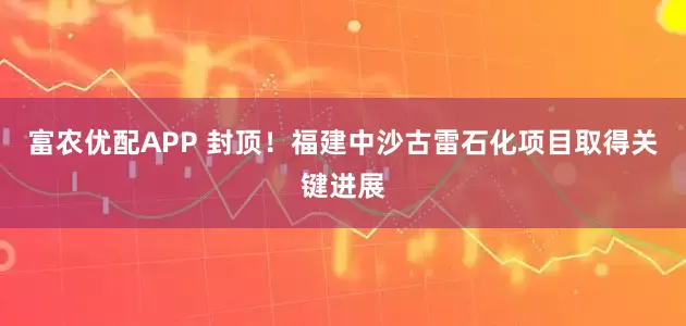 富农优配APP 封顶！福建中沙古雷石化项目取得关键进展
